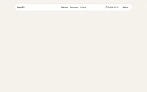 OpenSEO homepage — screenshot of the research & search AI tool, 2026-10-01
