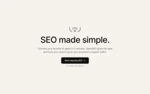 OpenSEO homepage — screenshot of the research & search AI tool, 2026-10-01