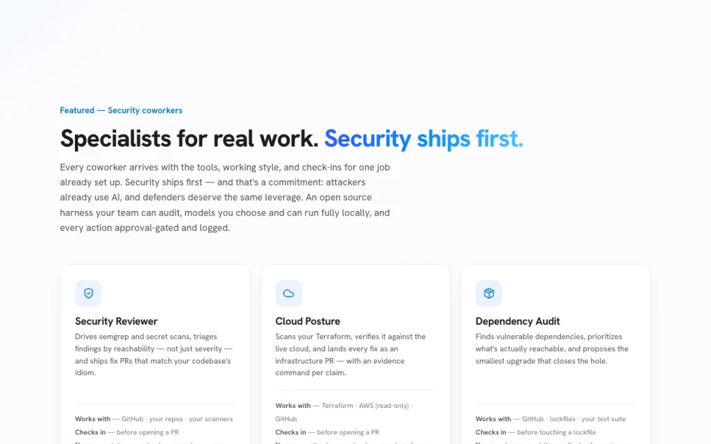 OpenWorker Startseite – Screenshot des KI-Tools produktivität & schreiben, Oct 1, 2026