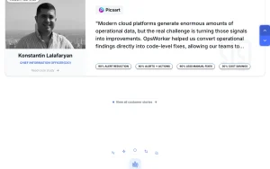OpsWorker homepage — screenshot of the coding AI tool, 2026-10-02