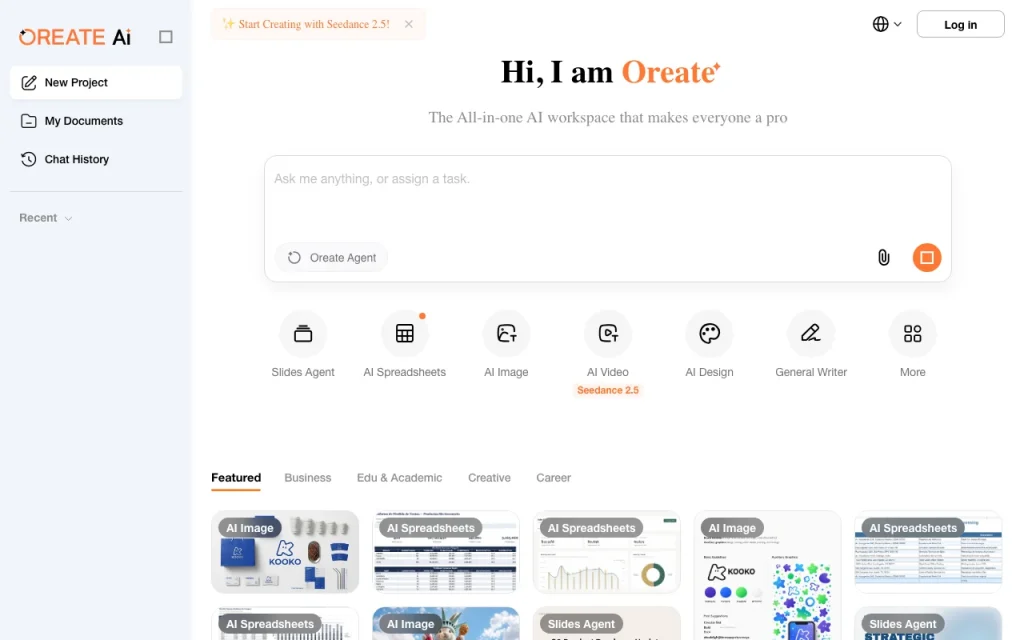 Oreate AI page de tarifs avec offres et prix — capture d'écran de l'outil d'IA productivité et rédaction, Oct 2, 2026