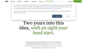 Oriserve about page — screenshot of the audio & voice AI tool, 2026-10-02