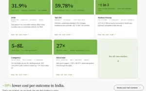 Oriserve homepage — screenshot of the audio & voice AI tool, 2026-10-02