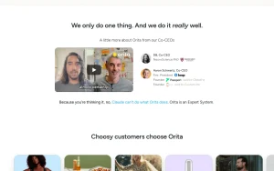 Orita homepage — screenshot of the productivity & writing AI tool, 2026-10-02