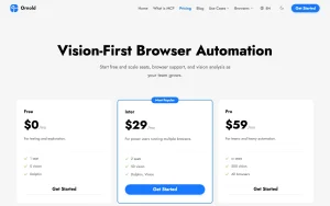 Ornold MCP pricing page with plans and prices — screenshot of the productivity & writing AI tool, 2026-10-02