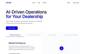 Osam homepage — screenshot of the productivity & writing AI tool, 2026-10-02