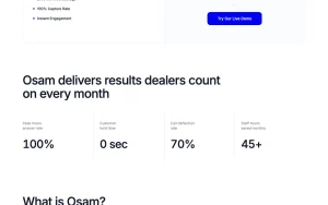 Osam homepage — screenshot of the productivity & writing AI tool, 2026-10-02