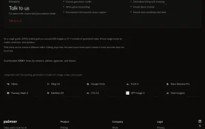 Palmier Pro pricing page with plans and prices — screenshot of the video AI tool, 2026-10-01