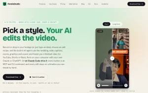 PandaStudio homepage — screenshot of the video AI tool, 2026-10-01