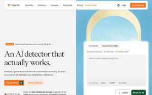 Pangram homepage — screenshot of the productivity & writing AI tool, 2026-10-01