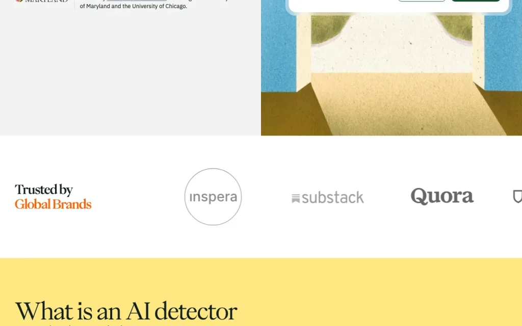 Pangram página principal — captura de pantalla de la herramienta de IA productividad y escritura, Oct 1, 2026