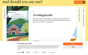 Pangram homepage — screenshot of the productivity & writing AI tool, 2026-10-01