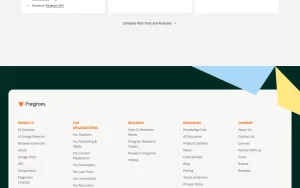 Pangram pricing page with plans and prices — screenshot of the productivity & writing AI tool, 2026-10-01