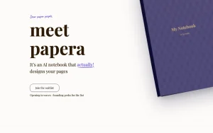 Papera homepage — screenshot of the productivity & writing AI tool, 2026-10-02