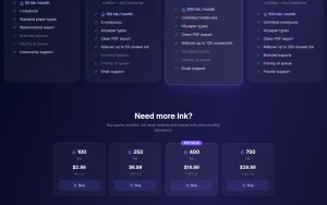 Papera pricing page with plans and prices — screenshot of the productivity & writing AI tool, 2026-10-02