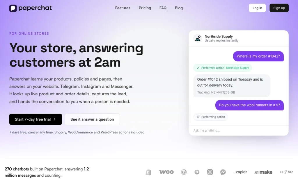 PaperChat homepage — screenshot of the chat assistants AI tool, Oct 2, 2026