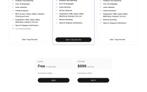 PaperChat pricing page with plans and prices — screenshot of the chat assistants AI tool, 2026-10-02