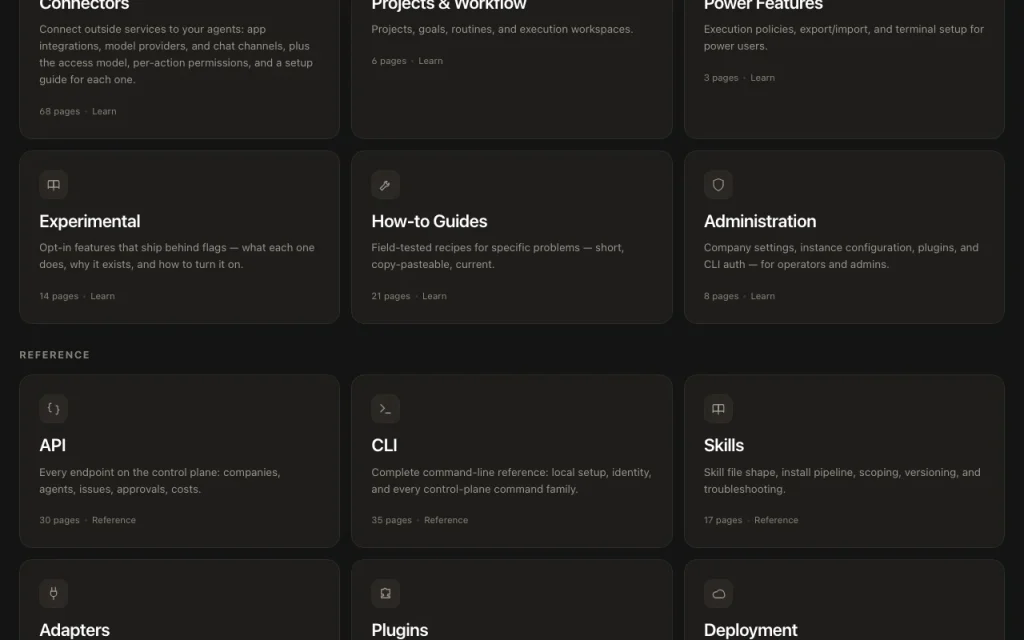 Paperclip documentation — screenshot of the productivity & writing AI tool, Oct 1, 2026
