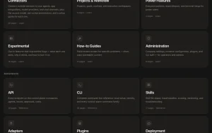 Paperclip docs page homepage screenshot, productivity & writing AI tool