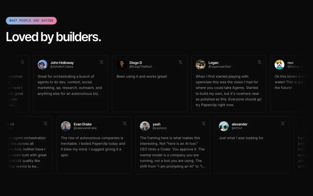 Paperclip homepage — screenshot of the productivity & writing AI tool, Oct 1, 2026