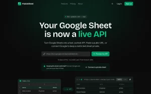 PasteSheet homepage — screenshot of the coding AI tool, 2026-10-01