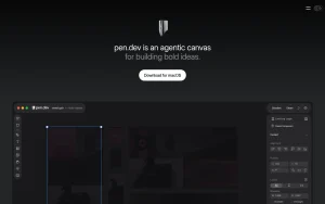 pen.dev (formerly pencil.dev) homepage page homepage screenshot, coding AI tool