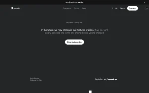 pen.dev (formerly pencil.dev) pricing page homepage screenshot, coding AI tool