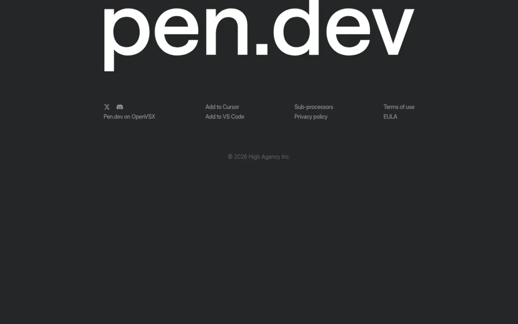 pen.dev (formerly pencil.dev) page de tarifs avec offres et prix — capture d'écran de l'outil d'IA programmation, Oct 1, 2026