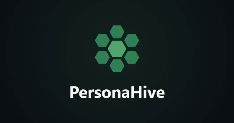PersonaHive homepage screenshot, research & search AI tool