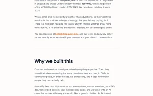 Personify about page — screenshot of the productivity & writing AI tool, 2026-10-02