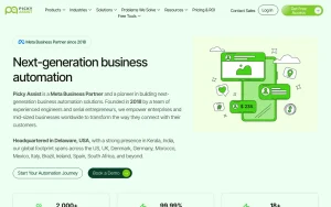 Picky Assist about page — screenshot of the productivity & writing AI tool, 2026-10-02