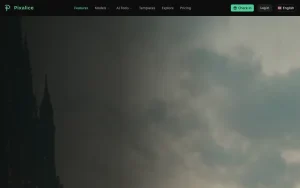 Pixalice homepage — screenshot of the image generation AI tool, 2026-10-02