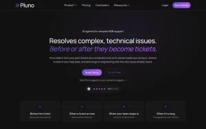 Pluno homepage page homepage screenshot, productivity & writing AI tool