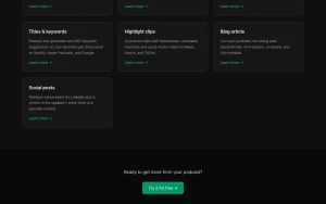 Podsuite features page — screenshot of the productivity & writing AI tool, 2026-10-02