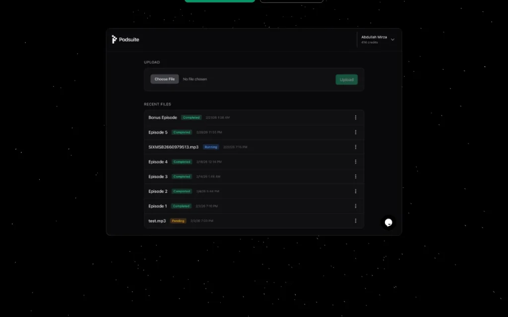 Podsuite page d'accueil — capture d'écran de l'outil d'IA productivité et rédaction, Oct 2, 2026