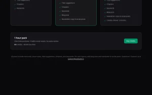 Podsuite pricing page with plans and prices — screenshot of the productivity & writing AI tool, 2026-10-02