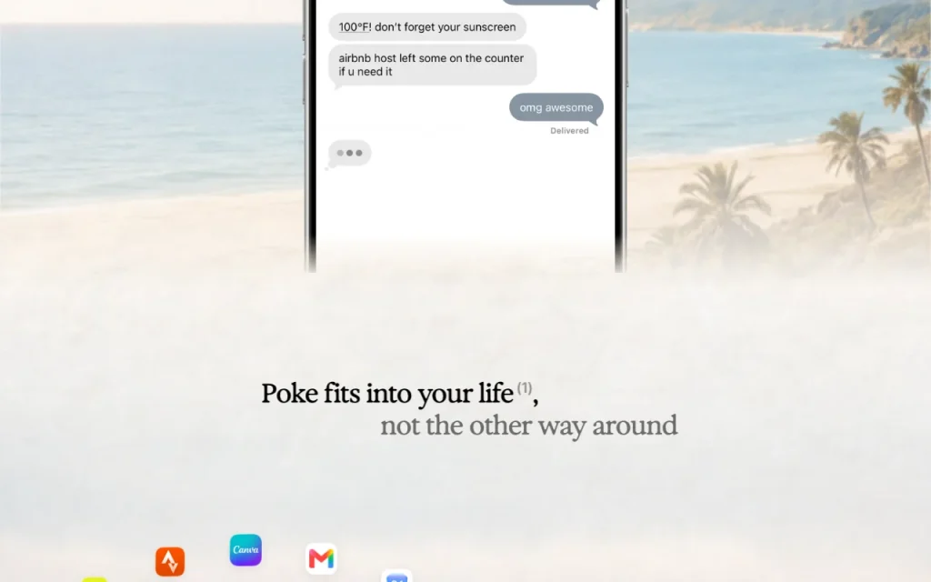Poke página principal — captura de pantalla de la herramienta de IA productividad y escritura, Oct 2, 2026