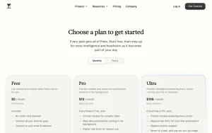 Poke pricing page with plans and prices — screenshot of the productivity & writing AI tool, 2026-10-02