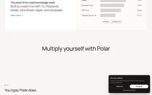Polar homepage — screenshot of the productivity & writing AI tool, 2026-10-01
