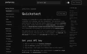 Postproxy documentation — screenshot of the productivity & writing AI tool, 2026-10-02