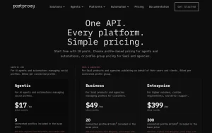 Postproxy pricing page with plans and prices — screenshot of the productivity & writing AI tool, 2026-10-02
