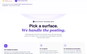 PostSyncer homepage — screenshot of the productivity & writing AI tool, 2026-10-02