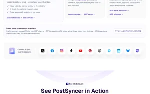PostSyncer homepage — screenshot of the productivity & writing AI tool, 2026-10-02