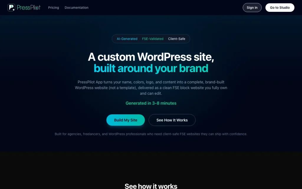 PressPilot App Startseite – Screenshot des KI-Tools produktivität & schreiben, Oct 1, 2026