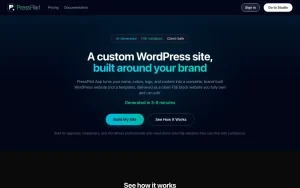PressPilot App homepage page homepage screenshot, productivity & writing AI tool