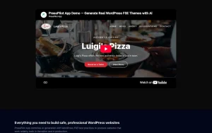 PressPilot App homepage page homepage screenshot, productivity & writing AI tool