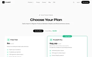 ProdSift pricing page homepage screenshot, productivity & writing AI tool