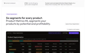 Product Metrics homepage — screenshot of the productivity & writing AI tool, 2026-10-02