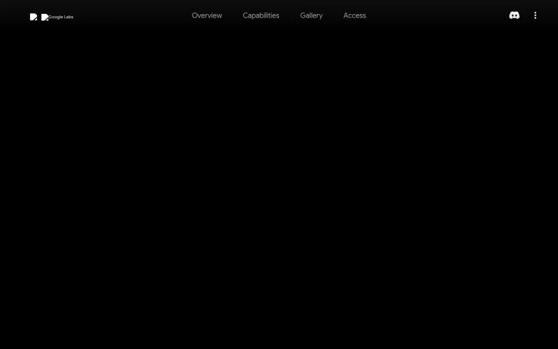 Project Genie homepage screenshot, video AI tool