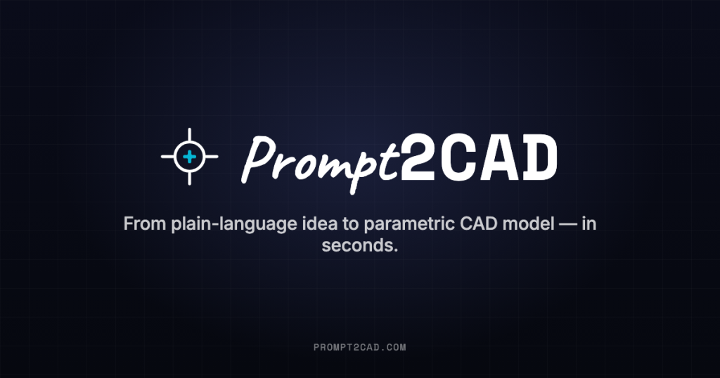 Captura de la página de inicio de Prompt2CAD, herramienta de IA programación
